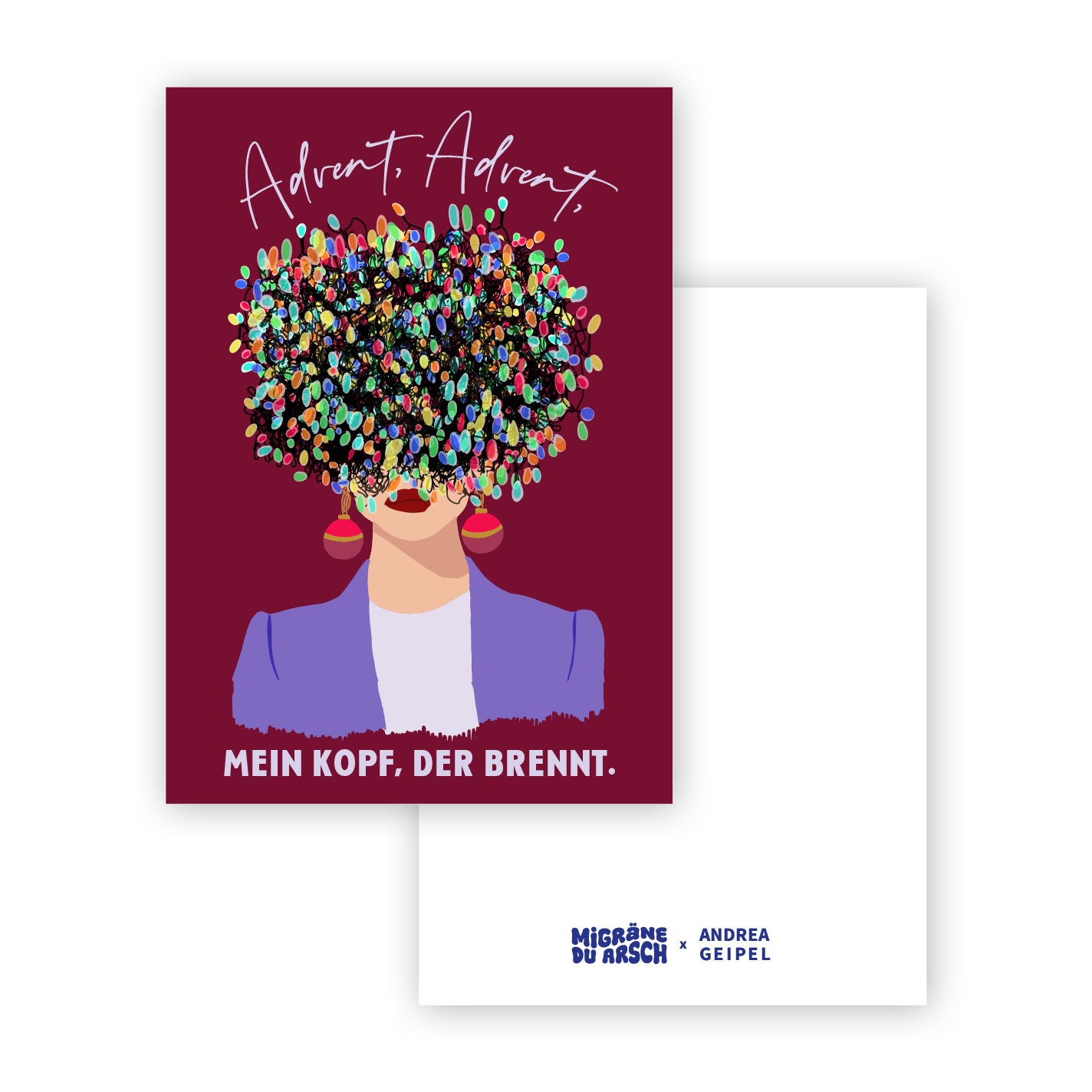 Weihnachtspostkarte illustriert von Künstlerin Andrea Geipel